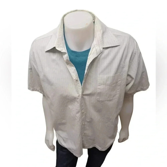 Perry Ellis Cotton Short Sleeve Button Down Shirt Size XL - Picture 2 of 11